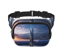 WBQLSL Future Tower of Mount Albert - Riñonera con diseño de la torre del Monte Albert, bolsa deportiva ligera de viaje, impermeable y resistente al desgaste