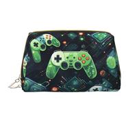 WBQLSL Gamepad Circuit Version - Bolsa de maquillaje de piel portátil de gran capacidad, bolsa de almacenamiento de maquillaje portátil de viaje con bolsa de maquillaje de bolsillo, color blanco
