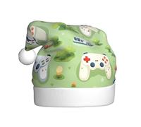WBQLSL Gamepad in the grass - Sombrero de Papá Noel con estampado de Papá Noel, sombrero de decoración de escenario de fiesta de Año Nuevo, accesorio para fotos atmosféricas