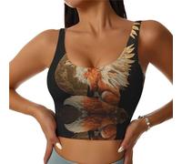 WBQLSL Golden Moon and Red Fox - Chaleco deportivo para mujer, transpirable, con diseño de espalda en U, camiseta sin mangas, Negro, M-3XL