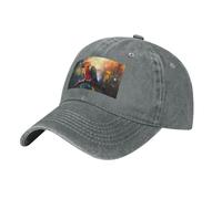WBQLSL Gorra de béisbol ajustable con estampado de loro en una rama negra. Un accesorio elegante para senderismo y salidas diarias., gris, Taille unique