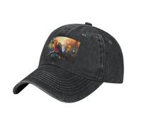 WBQLSL Gorra de béisbol ajustable con estampado de loro en una rama negra. Un accesorio elegante para senderismo y salidas diarias., Negro, Taille unique