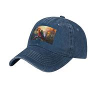 WBQLSL Gorra de béisbol ajustable con estampado de loro en una rama negra. Un accesorio elegante para senderismo y salidas diarias., azul marino, Taille unique