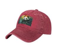 WBQLSL Gorra de béisbol informal negra de bambú y panda, gorra de golf transpirable de secado rápido, visera solar, rosso, Talla única