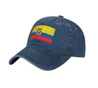 WBQLSL Gorra de béisbol negra con bandera de Ecuador, gorra de golf transpirable de secado rápido, visera para el sol, azul marino, Talla única