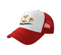 WBQLSL Gorra de béisbol negra con estampado de flores extrañas, gorra de camionero de malla unisex, para viajes, camping, deportes al aire libre, rosso, L