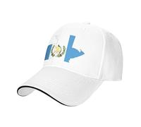 WBQLSL Gorra de béisbol unisex con visera curvada con mapa y bandera de Guatemala, para senderismo y deportes al aire libre, blanco, L