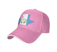 WBQLSL Gorra de béisbol unisex con visera curvada con mapa y bandera de Guatemala, para senderismo y deportes al aire libre, rosa, L
