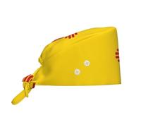 WBQLSL Gorra de trabajo estampada con la bandera de Nuevo México, ajustable, repelente al agua, para enfermeras, chefs, spa y ducha, color negro