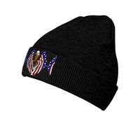 WBQLSL Gorro de esquí con estampado de águila patriótica de la bandera de Estados Unidos. Perfecto para ciclismo, camping y correr. Se mantiene cómodo incluso después de un uso prolongado. Negro