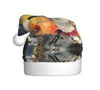 WBQLSL Gorro de Papá Noel impreso con inspiración de origami, decoración de fiesta de Navidad y Año Nuevo, sombrero de actuación en escenario