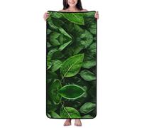 WBQLSL Green Leaf Nature - Toalla de baño súper suave con estampado de hojas verdes, adecuada para viajes, playa, spa, etc