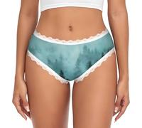 WBQLSL Green Mountain - Bragas de encaje de talle bajo para mujer, sin costuras, suaves, adelgazantes, sexys, blanco, M-3XL