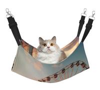 WBQLSL Hamaca colgante con diseño de jaula de gato con diseño de rueda de la fortuna Beautiful Sky, apta para gatos, hurones, cachorros, conejos, animales pequeños