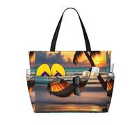 WBQLSL Hamaca de playa con diseño de puesta de sol para gimnasio, piscina, supermercado, compras, viajes cortos