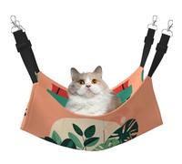 WBQLSL Hamaca para mascotas con estampado de plantas verdes en maceta, tamaño mediano, para gatos, hurones, cachorros, conejos, animales pequeños