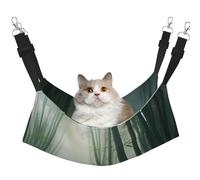 WBQLSL Hamaca para mascotas con patrón grande de bambú Woodland, hamaca para gatos, hurones, cachorros, conejos, animales pequeños