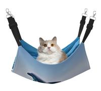 WBQLSL Hamaca para mascotas con patrón grande de delfines saltando, hamaca para gatos, hurones, cachorros, conejos, animales pequeños