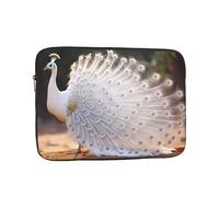 WBQLSL Hermosa funda para portátil con estampado de pavo real blanco de 10 pulgadas, adecuada para portátiles casuales de negocios o escolares (10-17 pulgadas)