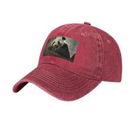 WBQLSL Hermosa gorra de béisbol negra con panda gigante, gorra de golf transpirable de secado rápido, visera solar, rosso, Talla única