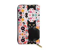 WBQLSL Hermoso bolso de mano pequeño de piel con estampado de gatito, cartera de 7.5 x 4.1 pulgadas