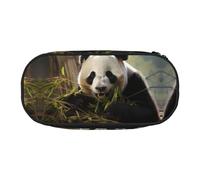 WBQLSL Hermoso estuche para lápices de gran capacidad, diseño de panda gigante, bolsa de almacenamiento de papelería de varias capas, suministros de oficina de aprendizaje unisex