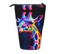 WBQLSL Hermoso estuche retráctil con estampado de jirafas, perfecto para maquillaje, papelería o monedero.