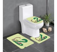 WBQLSL Juego de 3 alfombrillas antideslizantes absorbentes con diseño de gusano de tierra y serpiente, adecuadas para baño, dormitorio, cocina