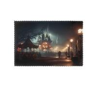 WBQLSL Juego de 6 manteles individuales con diseño de Ghost Town Mania de 12 x 18 pulgadas, calidad de hotel, decoración de banquetes