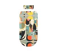 WBQLSL Juego de manta para envolver con diseño de gato de arte moderno de mediados de siglo, súper suave + diadema, manta para bebé después del baño