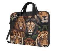 WBQLSL King of the Jungle Printing - Bolso cruzado y maletín para laptop, fácil de llevar para viajes de negocios y trabajo, Black, 13 inch