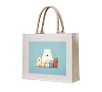 WBQLSL La bolsa de lona estampada de Animal Friends se puede utilizar para almacenamiento, picnic, playa, piscina y otras escenas.