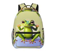 WBQLSL La divertida mochila de viaje ligera de rana para hacer yoga es adecuada para senderismo, viajes de negocios, camping, fitness, escuela, universidad y otras ocasiones, con un diseño de