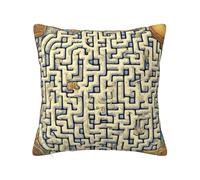 WBQLSL Labyrinth Treasure Map - Funda de almohada de felpa navideña de 45,7 x 45,7 cm, decoración del hogar, funda de cojín para sofá