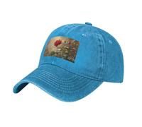 WBQLSL Las rosas ajustables son una hermosa gorra de béisbol con estampados negros. Un accesorio elegante para senderismo y salidas diarias., azul, Taille unique