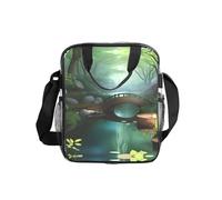 WBQLSL Little Bridge in the East - Bolsa de hombro transparente con cremallera y correa para el hombro, para mujeres y hombres, trabajo, compras