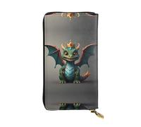 WBQLSL Little Flying Dragon - Elegante cartera de cuero de 7.4 x 4.13 pulgadas de largo, con cremallera, práctica cartera de viaje para dinero en efectivo