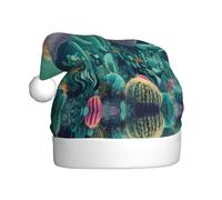 WBQLSL Los sombreros estampados festivos del desierto de cactus verdes y los sombreros de Navidad para adultos son perfectos para fiestas de Navidad de invierno y uso diario