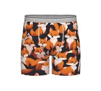 WBQLSL lots of cartoon little foxes - Calzoncillos tipo bóxer largos para hombre, tela transpirable y de secado rápido, (S-4XL), gris claro, L