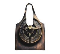 WBQLSL Magical Design - Bolsa de lona con diseño de brújula nórdica, adecuada para bolsas de compras, bolsos de mujer de moda