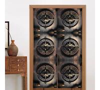 WBQLSL Magical Design - Cortina de privacidad con diseño de runas nórdicas, brújula, Feng Shui (86 x 142 cm), cortina hawaiana para puerta de dormitorio, baño, comedor