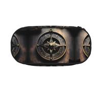 WBQLSL Magical Design Norse Runes Brújula impresa bolsa de almacenamiento de papelería, estuche de múltiples capas portátil para estudiantes