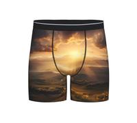 WBQLSL Mañana Sun Calzoncillos tipo bóxer para hombre, tejido elástico y transpirable, varios tamaños (S-2XL), Negro, M