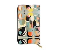 WBQLSL Mid-Century Modern Art - Bolso de mano pequeño de piel con estampado de gato - Cartera de 7.5 x 4.1 pulgadas