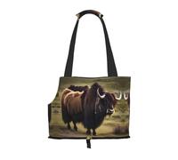 WBQLSL Mighty Highland Yak - Bolsa de viaje para mascotas, pequeña bolsa de hombro para coches y personas