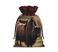 WBQLSL Mighty Highland Yak - Bolsillo de flores impresas de 8.3 x 11.8 pulgadas, bolsa de regalo para decoración de fiestas navideñas, bolsa de almacenamiento de dulces