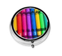 WBQLSL Mini pastillero redondo, 3 compartimentos, portátil, se puede poner en la cartera, en el bolsillo, ligero y cómodo patrón de colores pastel