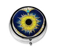 WBQLSL Mini pastillero redondo, 3 compartimentos, portátil, se puede poner en la cartera, en el bolsillo, ligero y cómodo, diseño de corazón de dibujos animados