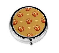 WBQLSL Mini pastillero redondo, 3 particiones, pastillero portátil, se puede poner en la cartera, bolsillo, ligero y práctico patrón de pan con mantequilla