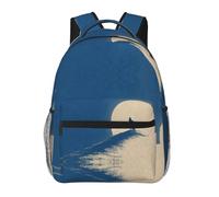 WBQLSL Mochila casual Full Moon and the Wolf, mochila para laptop, para viajes, senderismo, negocios, camping, gimnasio